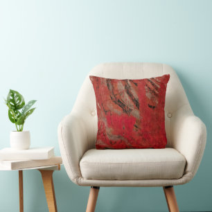 Crimson Red, A Gel Print Abstract Cushion