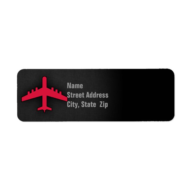 Crimson Red Aeroplane Return Address Label (Front)