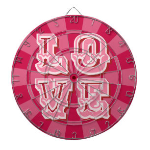 Crimson Red and Pink Vintage LOVE Valentine Theme Dartboard