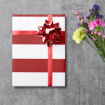 Crimson Red and White Wide Horizontal Striped Wrapping Paper<br><div class="desc">Crimson Red and White Wide Horizontal Striped Wrapping Paper</div>