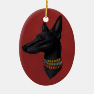 Crimson Red Anubis Ornament