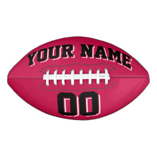 CRIMSON RED BLACK AND WHITE Custom Football