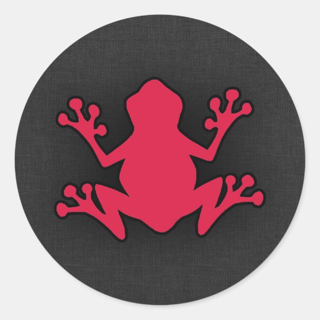 Crimson Red Frog Classic Round Sticker (Front)