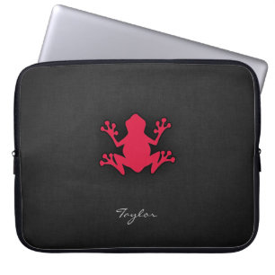 Crimson Red Frog Laptop Sleeve