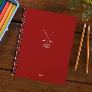 Crimson Red Golf Club Personal 2024 Weekly Planner