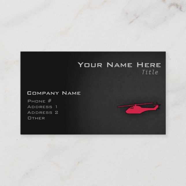 Crimson Red Helicopter Business Card (Front)