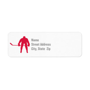 Crimson Red Hockey Return Address Label