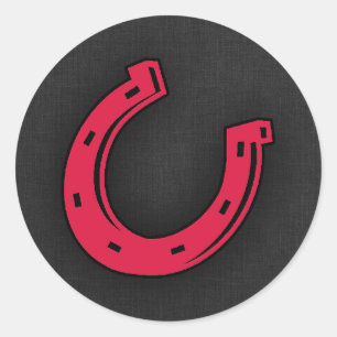 Crimson Red Horseshoe Classic Round Sticker