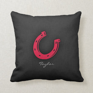 Crimson Red Horseshoe Cushion