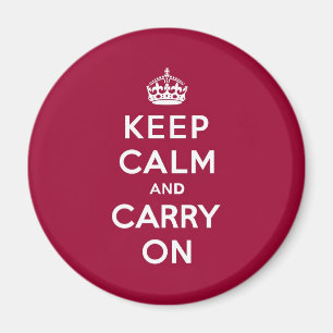 Crimson Red Keep Calm and Carry On Magnet