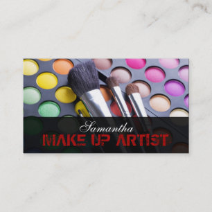 Crimson Red Make Up Artist Palette Business Card