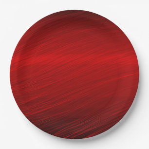 Crimson Red Metallic Graphic Paper Plate
