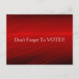 Crimson Red Metallic Graphic Vote Reminder Postcard