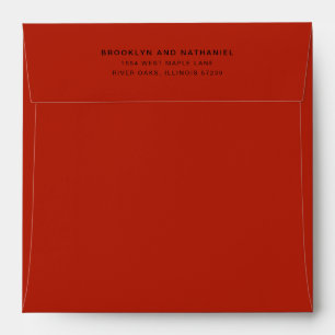 Crimson Red Minimalist Return Address Envelope