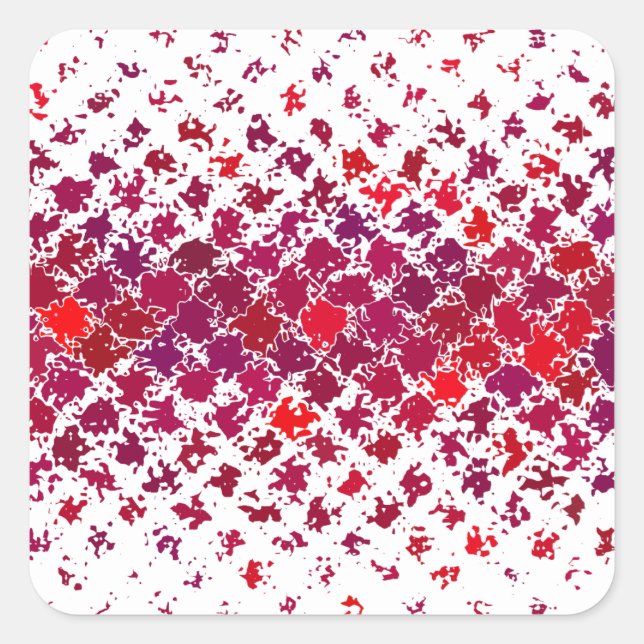 Crimson Red Paint Splashes Pattern Square Sticker (Front)