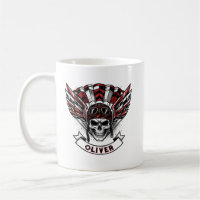 Crimson Red Paratrooper Wings & Skull