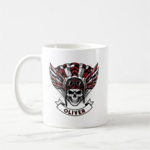 Crimson Red Paratrooper Wings & Skull Coffee Mug