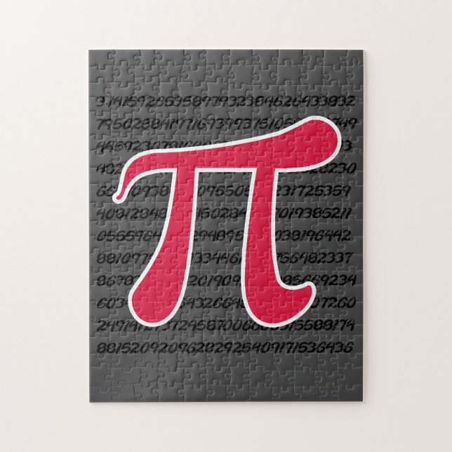 Crimson Red Pi Symbol Jigsaw Puzzle (Vertical)