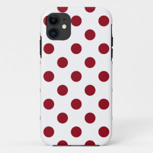 Crimson Red Polka Dots Circles iPhone 11 Case