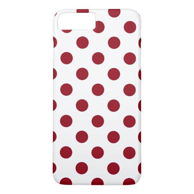 Crimson Red Polka Dots Circles Case-Mate iPhone Case (Back)