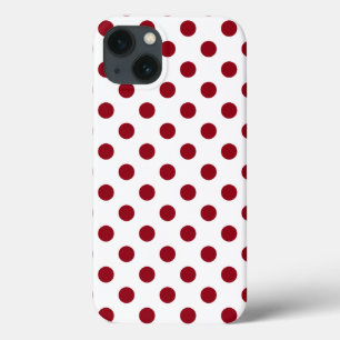 Crimson Red Polka Dots Circles iPhone 13 Case