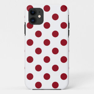 Crimson Red Polka Dots Circles iPhone 11 Case