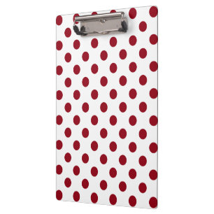 Crimson Red Polka Dots Circles Clipboard