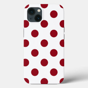 Crimson Red Polka Dots Circles iPhone Case