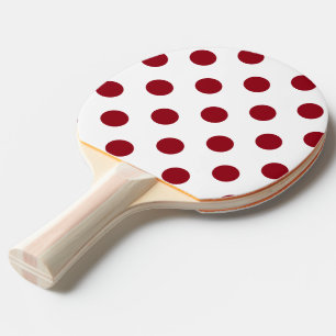 Crimson Red Polka Dots Circles Ping Pong Paddle