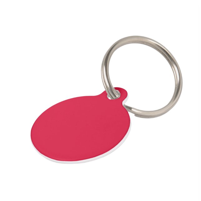 Crimson Red Round Pet Tag – Custom Bulk Ready (Side)