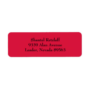 Crimson Red Simple Plain Return Address Labels