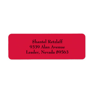 Crimson Red Simple Plain Return Address Labels