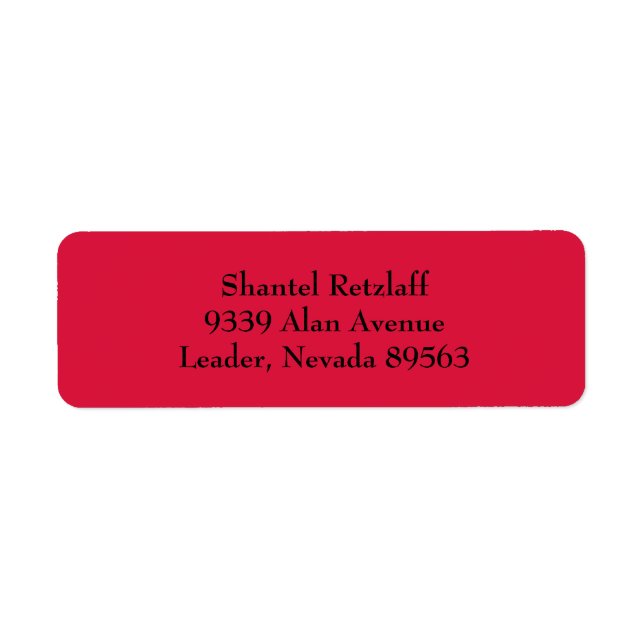 Crimson Red Simple Plain Return Address Labels (Front)