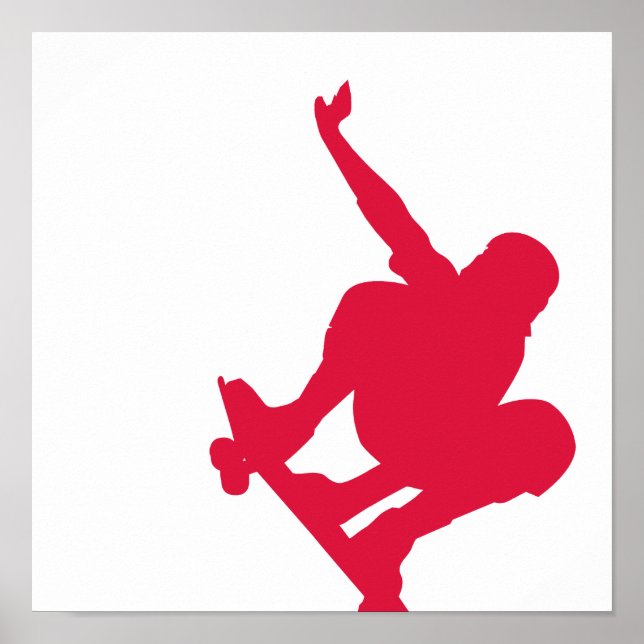Crimson Red Skateboard Poster (Front)