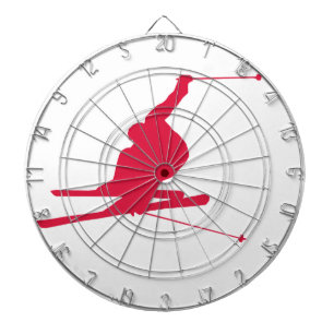 Crimson Red Snow Ski Dartboard