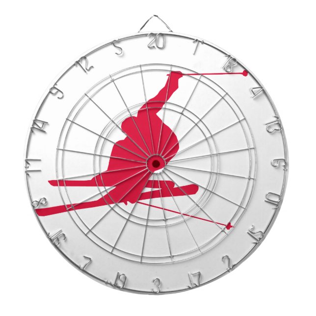 Crimson Red Snow Ski Dartboard (Front)