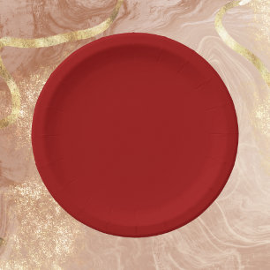 Crimson Red Solid Color Paper Plate