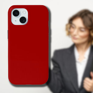 Crimson Red Solid Colour Classic Elegant iPhone 15 Case