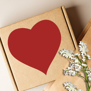 Crimson Red Solid Colour   Classic   Elegant Heart Sticker