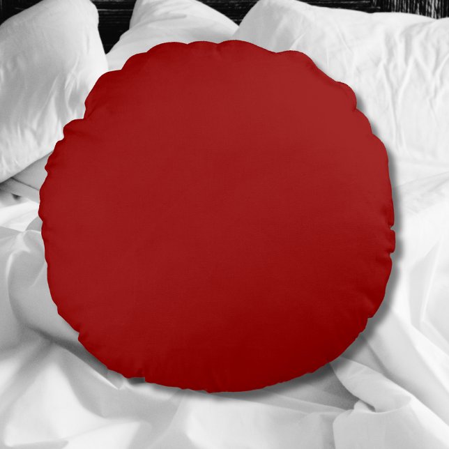 Crimson Red Solid Colour | Classic | Elegant Round Cushion (Creator Uploaded)