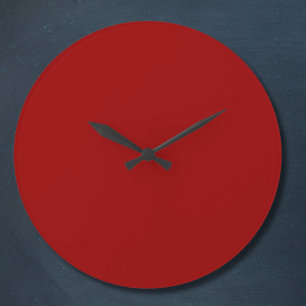 Crimson Red Solid Colour Large Clock