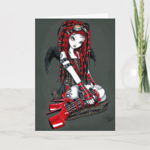 "Crimson" Red Tattoo Cyber Goth Angel Card