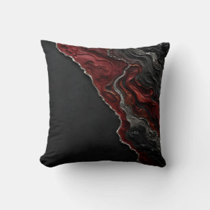 Crimson Red Volcanic Abstract Art Dark Moody Gift Cushion