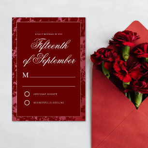Crimson Red Wedding Response Card