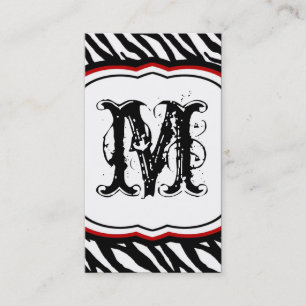 Crimson Red Zebra Print Pattern Business Card