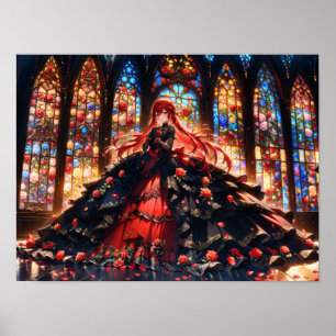 Crimson Rose Elegance  Poster