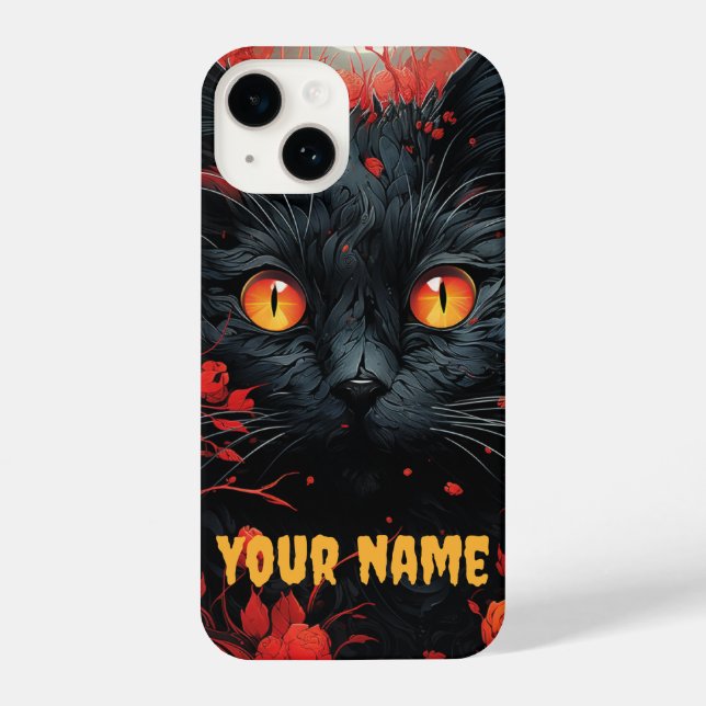 Crimson Rose Feline Fantasy iPhone Case (Back)