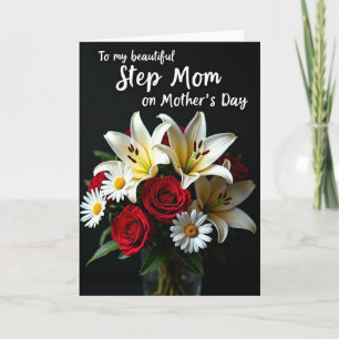 Crimson Rose Mothers Day Step Mum Card