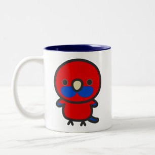 Crimson rosella Two-Tone coffee mug