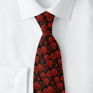 Crimson Roses Tie